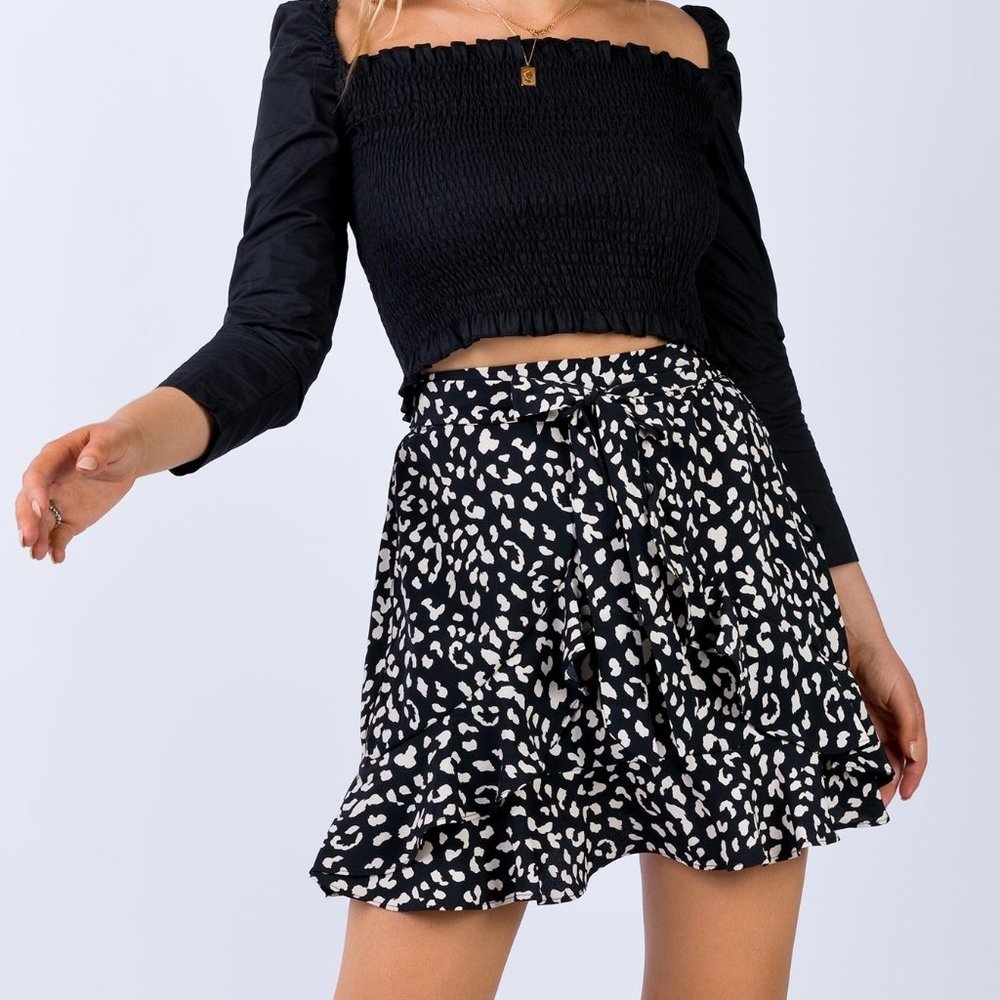 Princess Polly Black & White Barlay Mini Skirt US8